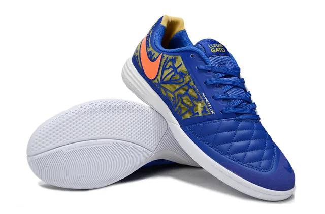 Nike Gold Black sapatos de futebol indoor com bico acolchoado upper sintético metálico 4