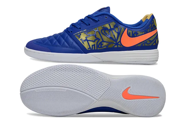 Nike Gold Black sapatos de futebol indoor com bico acolchoado upper sintético metálico 7
