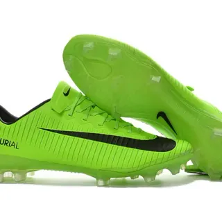 Nike Verde Negro Bajo Corte Superior Sintético Textura Acanalada Suelo Firme Zapatos de Fútbol