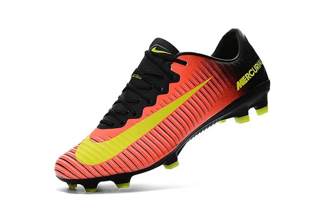 Nike Verde Negro Bajo Corte Superior Sintético Textura Acanalada Suelo Firme Zapatos de Fútbol 14