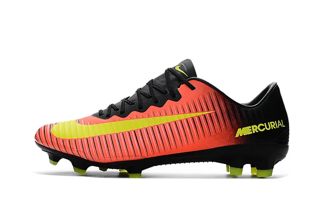 Nike Verde Negro Bajo Corte Superior Sintético Textura Acanalada Suelo Firme Zapatos de Fútbol 17