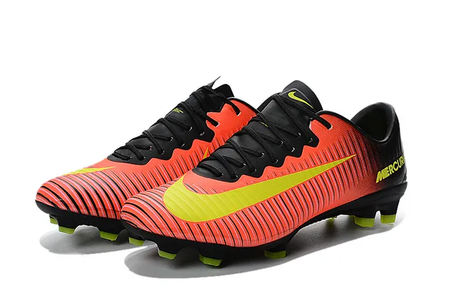 Nike Verde Negro Bajo Corte Superior Sintético Textura Acanalada Suelo Firme Zapatos de Fútbol 18
