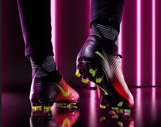 Nike Verde Negro Bajo Corte Superior Sintético Textura Acanalada Suelo Firme Zapatos de Fútbol 22