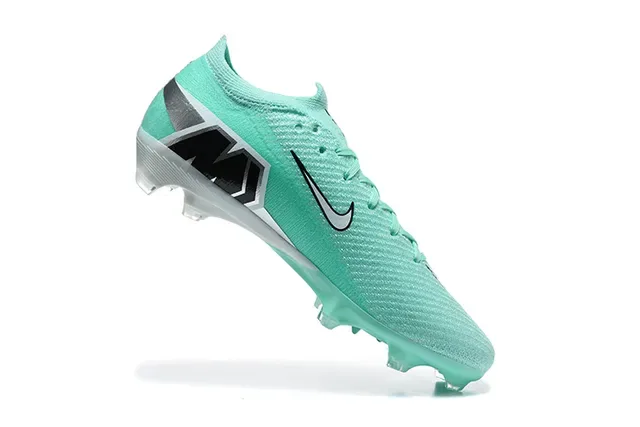 Nike Verde Branco Upper de Tricô Ajuste Dinâmico Colar Ground Firme Sapatos de Futebol 3