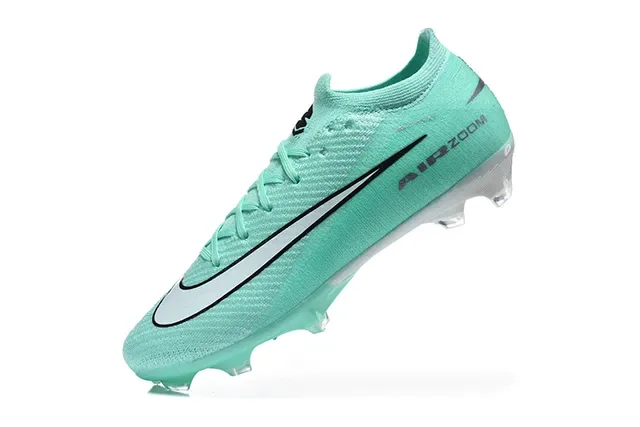 Nike Verde Branco Upper de Tricô Ajuste Dinâmico Colar Ground Firme Sapatos de Futebol 4