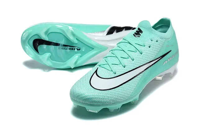 Nike Verde Branco Upper de Tricô Ajuste Dinâmico Colar Ground Firme Sapatos de Futebol 6