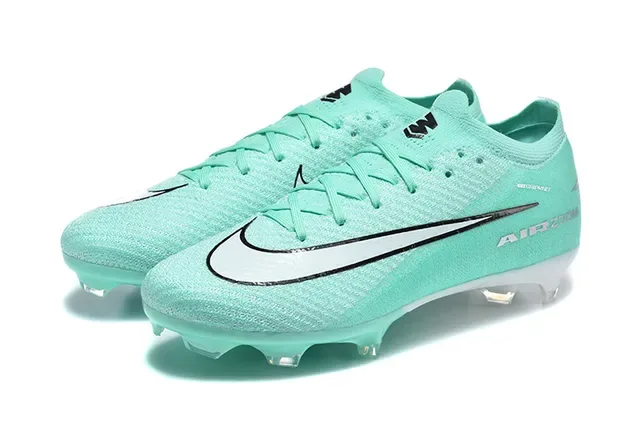 Nike Verde Branco Upper de Tricô Ajuste Dinâmico Colar Ground Firme Sapatos de Futebol 8