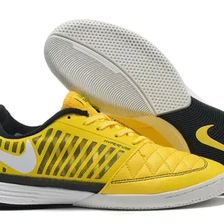 Nike Hypervenom Indoor 黄黑 绗缝鞋头 垂直条纹合成覆盖物 室内足球鞋