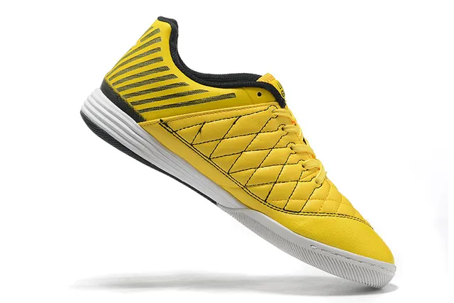 Nike Hypervenom Indoor Sapatos de Futebol Indoor Amarelo Preto Box de Dedos Acolchoado Listras Verticais Overlays Sintéticos Sapatos de Futebol Indoor 5