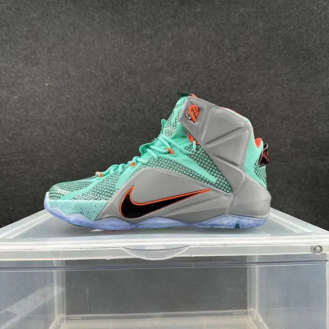 Nike LeBron 12 Mint Green Gray Orange Basketball Shoes 2