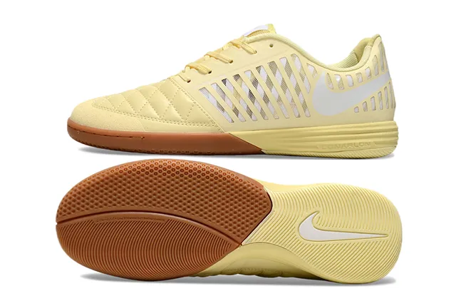 Nike Lunar Gato Jaune Marron Boîte à Doigts Matelassée Ventilation Cage Supérieure Chaussures de Football Intérieur 12