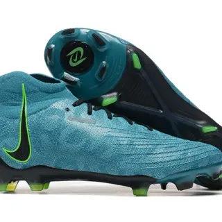 Nike Mercurial Blue Green High-Cut Knit Upper Asymmetrical Lacing Firm-Ground Soccer Shoes