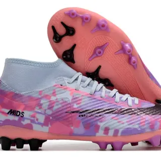 Nike Mercurial Superfly Multicolor Pink High-Cut Ankle Collar Geometric Camo Upper Firm-Ground Soccer Shoes