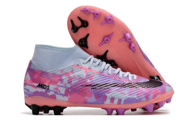 Nike Mercurial Superfly Multicolor Pink High-Cut Ankle Collar Geometric Camo Upper Firm-Ground Soccer Shoes 1
