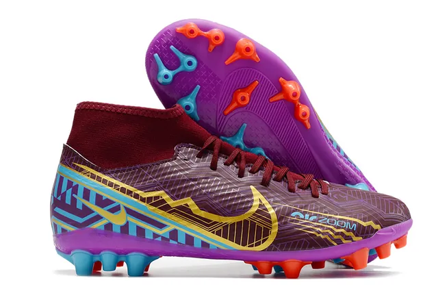 Nike Mercurial Superfly Multicolor Pink High-Cut Ankle Collar Geometric Camo Upper Firm-Ground Soccer Shoes 4