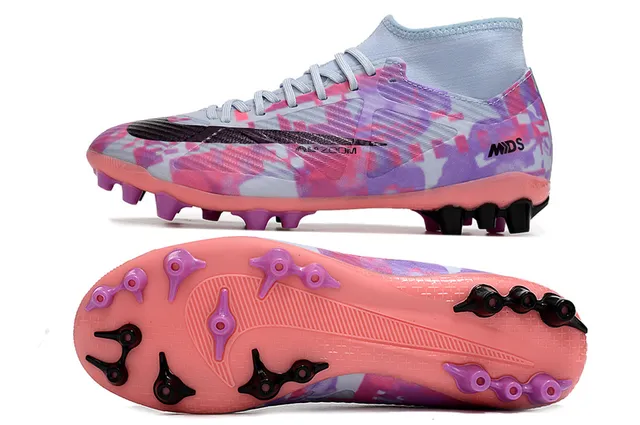Nike Mercurial Superfly Multicolor Pink High-Cut Ankle Collar Geometric Camo Upper Firm-Ground Soccer Shoes 16