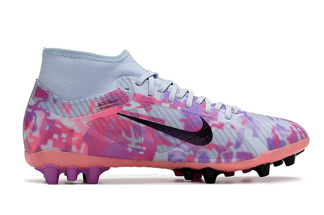 Nike Mercurial Superfly Multicolor Pink High-Cut Ankle Collar Geometric Camo Upper Firm-Ground Soccer Shoes 18