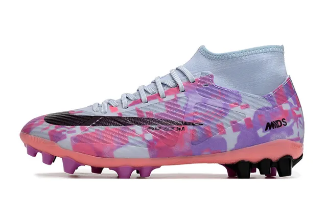 Nike Mercurial Superfly Multicolor Pink High-Cut Ankle Collar Geometric Camo Upper Firm-Ground Soccer Shoes 19