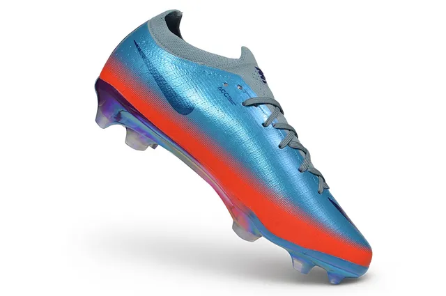 Nike Mercurial Vapor Blue Orange Low-Cut Knit Upper Asymmetric Lacing Firm-Ground Soccer Shoes 3