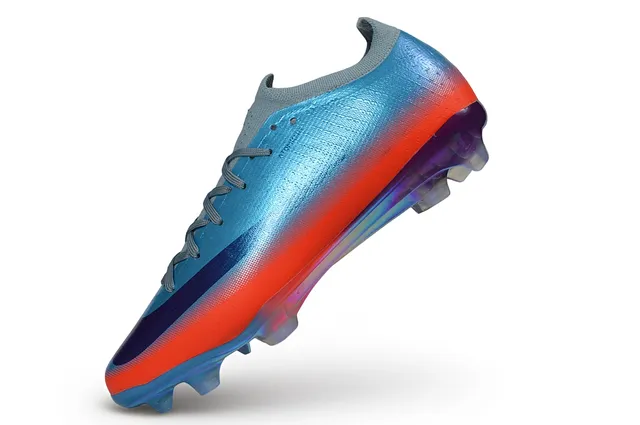 Nike Mercurial Vapor Blue Orange Low-Cut Knit Upper Asymmetric Lacing Firm-Ground Soccer Shoes 4