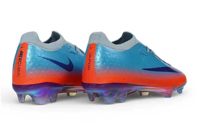 Nike Mercurial Vapor Blue Orange Low-Cut Knit Upper Asymmetric Lacing Firm-Ground Soccer Shoes 5