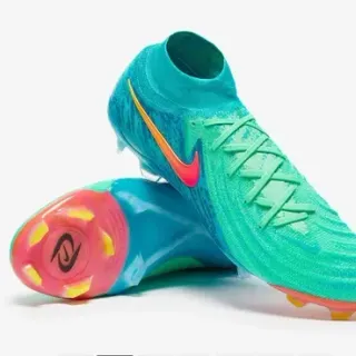 Nike Mercurial Vapor أزرق وردي عالي القطع خيوط منسوجة رباط غير متماثل أرضية صلبة أحذية كرة القدم