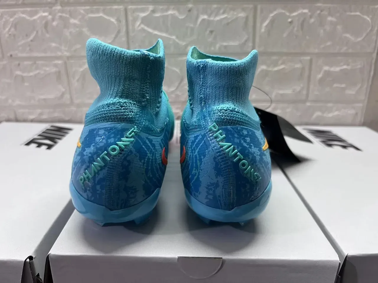 Nike Mercurial Vapor Blue Pink High-Cut Knit Upper Asymmetrical Lacing Firm-Ground Soccer Shoes 8