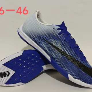Nike Mercurial Vapor Blue White Knit Gradient Upper Asymmetrical Lacing Indoor Soccer Shoes