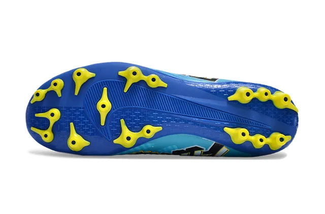 Nike Mercurial Vapor Blue Yellow High-Cut Sock-Fit Conical Studs Firm-Ground Soccer Shoes 6