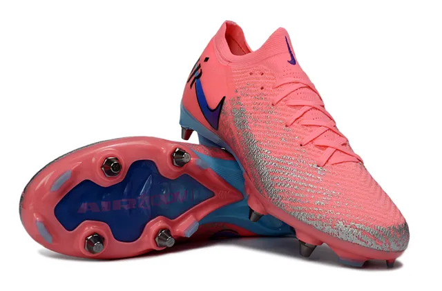 Nike Mercurial Vapor CR7 Coral Pink Blue Firm-Ground Soccer Shoes 3