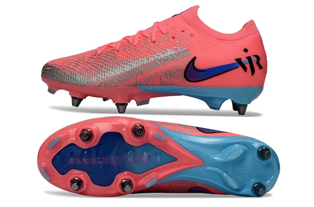 Nike Mercurial Vapor CR7 Coral Pink Blue Firm-Ground Soccer Shoes 5
