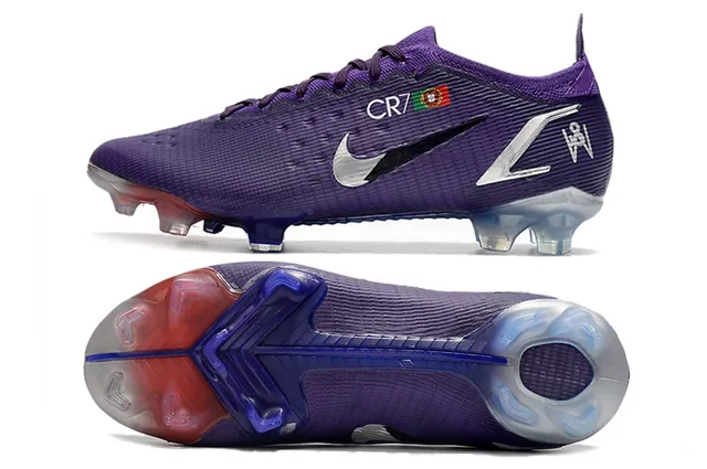 نيكي Mercurial Vapor CR7 أرجواني أحذية كرة القدم للأرض الصلبة 2