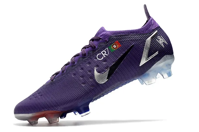 نيكي Mercurial Vapor CR7 أرجواني أحذية كرة القدم للأرض الصلبة 4