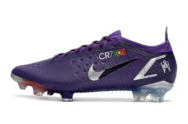 نيكي Mercurial Vapor CR7 أرجواني أحذية كرة القدم للأرض الصلبة 5