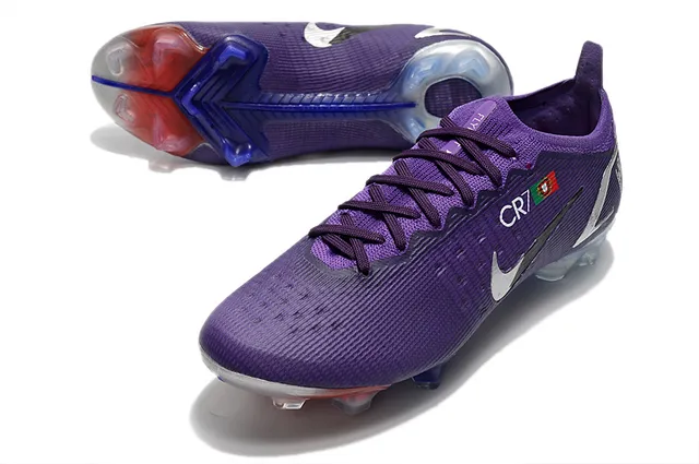 نيكي Mercurial Vapor CR7 أرجواني أحذية كرة القدم للأرض الصلبة 6