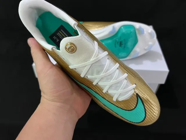 Nike Mercurial Vapor Gold Turquoise Firm-Ground Soccer Shoes 8