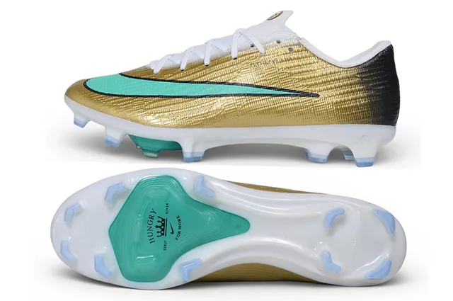 Nike Mercurial Vapor Gold Turquoise Firm-Ground Soccer Shoes 14