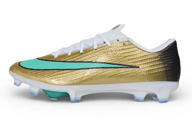 Nike Mercurial Vapor Gold Turquoise Firm-Ground Soccer Shoes 17