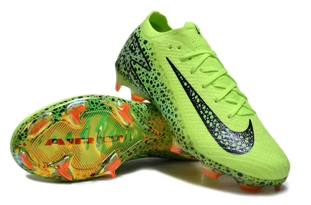 Nike Mercurial Vapor Neon Lime Green Black Speckle Firm-Ground Soccer Shoes 4