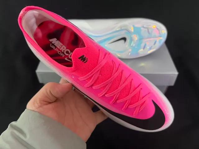 Nike Mercurial Vapor Pink Black Low-Cut Sock-Fit Upper Firm-Ground Soccer Shoes 5