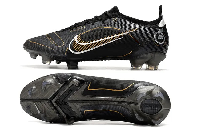 Nike Mercurial Vapor RS Preto Dourado sapatos de futebol para terreno firme 2