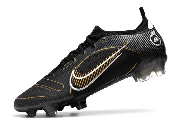 Nike Mercurial Vapor RS Preto Dourado sapatos de futebol para terreno firme 4