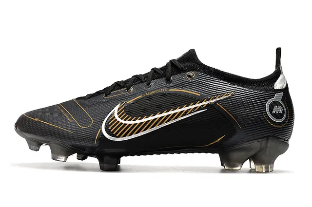 Nike Mercurial Vapor RS Preto Dourado sapatos de futebol para terreno firme 5
