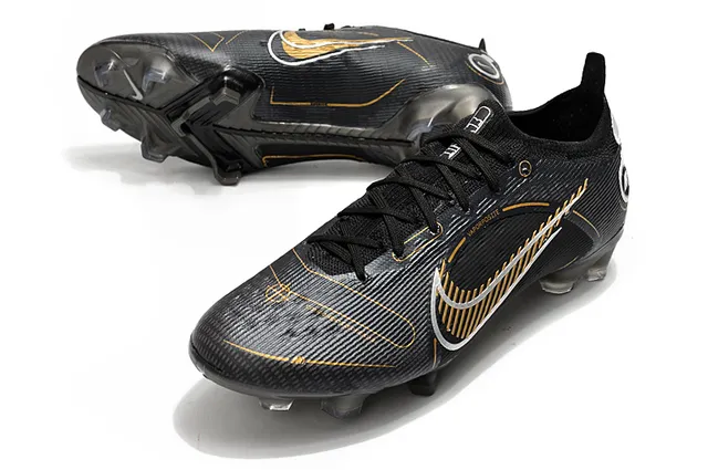 Nike Mercurial Vapor RS Preto Dourado sapatos de futebol para terreno firme 6