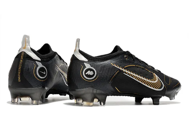 Nike Mercurial Vapor RS Preto Dourado sapatos de futebol para terreno firme 7