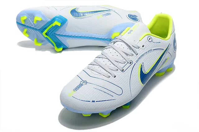 Nike Mercurial Vapor Wave Pattern Chaussures de football à crampons pour terrain ferme Mint et Neon Lime 2