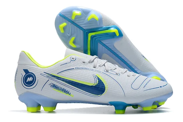 Nike Mercurial Vapor Wave Pattern Chaussures de football à crampons pour terrain ferme Mint et Neon Lime 4