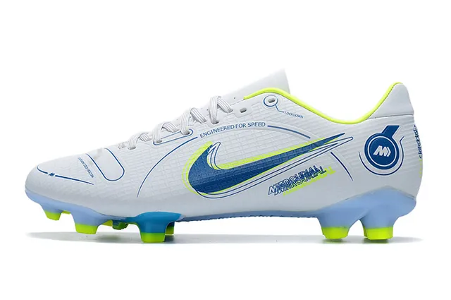 Nike Mercurial Vapor Wave Pattern Chaussures de football à crampons pour terrain ferme Mint et Neon Lime 6