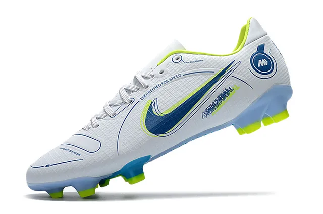 Nike Mercurial Vapor Wave Pattern Chaussures de football à crampons pour terrain ferme Mint et Neon Lime 8