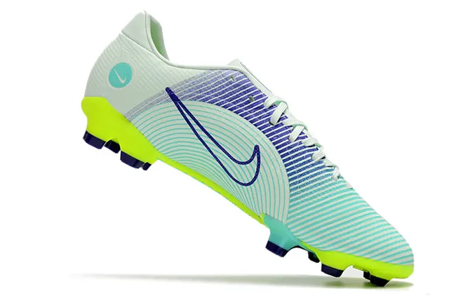 Nike Mercurial Vapor Wave Pattern Chaussures de football à crampons pour terrain ferme Mint et Neon Lime 9